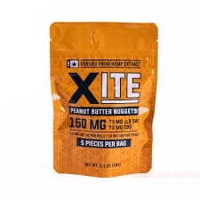 XITE 150MG 1:1 THC/CBD EDIBLE BAGS 5CT / Peanut Butter Nuggets - 5CT